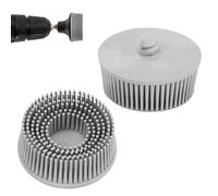 Tissting Bristle Disc, 2in/50mm Abrasive Brush 120 Grit 25000RPM Silicon Carbide Shank Attachment Disc for Polishing, Cleaning, Removing Stubborn Coatings Gray