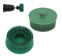 Tissting Bristle Disc, 2in/50mm Abrasive Brush 50 Grit 25000RPM Silicon Carbide Shank Attachment Disc for Polishing, Cleaning, Removing Stubborn Coatings Green