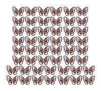 Tissting Butterfly Cloth Patches 50Pcs Polyester Sewing Craft Decoration - Colorful Lace Applique for Costume Repair DIY Projects 4x5cm/1.6x2in Washable Fabric Embellishment Suppli (Black (Color 4))