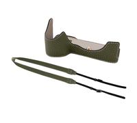 Tissting Camera Half Case for A7M4/A7R5/A7S3/A1 PU Leather Protective Cover with Enhanced Grip Design PU Leather Half Case Protects Camera Body Bottom with Shoulder Strap (Green)