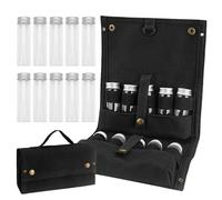 Tissting Camping Spice Kit, 10 Pcs Portable Spice Jars Containers Travel Salt and Pepper Sets with Black Storage Bag, Portable Seasoning Bottles for Outdoor Travel Camping BBQ Picnic