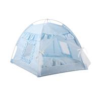 Tissting Cat Tent Bed, Breathable 2-in-1 Pet Teepee House with Removable Cushion 40x40x37cm Portable Folding Shelter for Indoor Cats Small Dogs