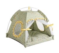 Tissting Cat Tent Cave Bed with Removable Cushion, 2-In-1 Cat Dog Teepee Bed House Cat Sleeping Bag Cat Tent House Breathable Mesh Four Seasons Universal (40x40x37cm)
