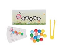Tissting Caterpillar Clip Beads Toy Wooden Color Sorting Matching Game with Clips, 30 Practice Cards and Storage Box for Children Hand Eye Coordination Development