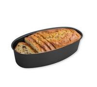 Tissting Cheese Cake Pan Oval Shaped 9 Inch Black Non Stick Carbon Steel Cheesecake Tin Bread Baking Mould Loaf Pan for Oven and Instant Pot