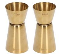 Tissting Cocktail Jigger, Premium Stainless Steel Double Head Measuring Cup for Bartending with 25/50ml Measurements, Gold Bar Tools for Restaurant Party and Home Mixing