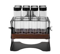 Tissting Coffee Bean Cellars 8 Glass Containers Adjustable Display Rack - Large Capacity Sealed Storage Tubes for Kitchen Countertop Coffee Bar Organization Preserving Freshness Ar