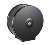 Tissting Commercial Jumbo Toilet Paper Dispenser 9 Inch Roll Center Axis 40mm - Wall Mount Stainless Steel Single Roll Holder with 2 Keys Black