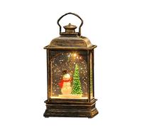 Tissting Compact Festive Lantern 15x7cm/5.9x2.75in Battery Operated LED Snow Globe - Rotating Snowball Effect Holiday Decoration For Home Desktop Bedroom Creating Cozy Festive Atmosphere