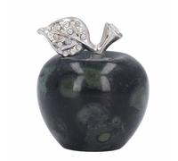 Tissting Crystal Apples Figurine Apples Ornament Apples Figurine Paperweight Healing Crystal Carved Apples Statue Fruits Art Craft Collectible for Home Table Decor (Flashy Stone)