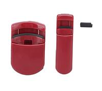 Tissting Cute Eyelash Curler Set, Portable Lash Lift Curler with Wide Angle and Partial Curling Tool for Long Lasting Curl, ABS Resin Silicone Pad for Women (Red)