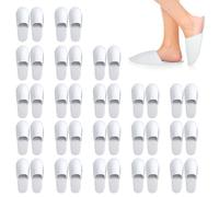 Tissting Disposable Slippers 20 Pairs White 27.5cm/10.6in Soft Comfortable Indoor Use - Unisex Slippers for Hotel Spa Travel Home Bulk Guests Lightweight Easy Carry