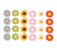 Tissting Dog Hair Bows, 24pcs Mix Colors Flower Topknot Headwear with Rubber Band, Adjustable Polyester Pet Grooming Accessories for Cats Dogs