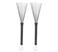 Tissting Drum Brush, Retractable Rubber End Stainless Steel Wire Jazz Percussion Accessories for Drummer Musician