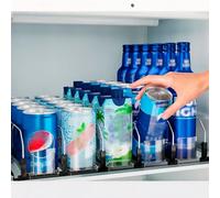 Tissting Fridge Can Dispenser, 6 Rows 38cm Automatic Drink Organizer Self Pushing Soda Beer Can Organizer Width Adjustable Beverage Holder with Pusher Glide, Holds up to 36 Cans