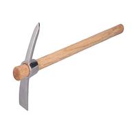 Tissting Garden Hole Pick Axe 15.7in/40cm Stainless Steel Hand Cultivator with Hardwood Handle - Ideal for Loosening Soil Planting in Gardens Nurseries and Potted Plants