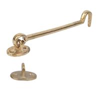 Tissting Gate Hook Latch, Antique Brass Swivel Latch with Secure Buckle for Doors Windows Cabinets 17cm, Solid Brass Eyelet Latch for Barn Doors Shutters Windbreak