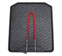 Tissting Grill Pan with Folding Handle 19.5x22.5cm/7.7x8.9in Nonstick Camping Griddle for Outdoor BBQ - Aluminum Alloy Lightweight Portable Grill Plate for Camping Picnics and Fami (Style 1)