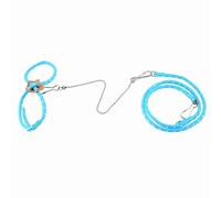 Tissting Hamster Harness, Adjustable Cotton Rope & Metal Chain Training Lead Leash with Finder Bell for Small Pets (Blue 69x38x35cm / 27.2x15.0x13.8in)