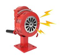 Tissting Hand Crank Siren 110dB Aluminium Alloy Hand Loud Crank 3280ft | Effective Range Emergency Safety Manual Alarm for Home Factory School Red