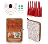 Tissting Interchangeable Knitting Needles Set 3mm to 6mm with 19cm/25cm/30cm/40cm Cable Wires - Ergonomic Design Circular Needles for Sweaters Scarves Hats Blankets Gloves Handmade DIY Crafting