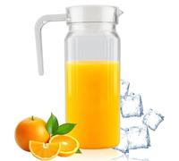 Tissting Juice Bottle, Transparent 1800ml Plastic Measuring Jug with Seal-Tight Lid & Handle for Smoothies, Milk and Homemade Beverages Storage, Kitchen & Home Use