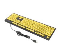 Tissting Large Print Keyboard, Wired USB Computer Keyboard 104 Keys Full Size Keyboard Compatible Windows Desktop Laptop, Keyboard for Kids Visually Impaired Low