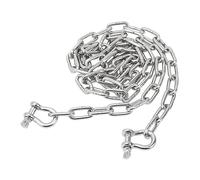 Tissting Lead Chain, 6.6ft Marine 316 Stainless Steel Central Ring with Double 5/16in Shackle Link Ends for Ships Yachts Boats