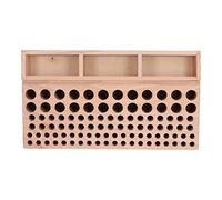 Tissting Leather Craft Tool Holder, 98 Holes Wooden Professional Leathercraft Tool Holder Rack Stand with 3 Slot for Leather Working Making Punch Tools Organizer Storage