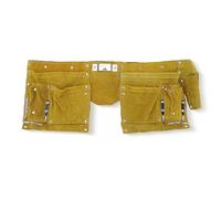 Tissting Leather Tool Belt Pouch,Multiple Pockets Storage Organiser Portable Small Parts Apron for Electricians, Carpenters, Adjustable Waist Hammer Loop