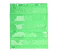 Tissting Magnetic Pocket Chart, 5 Row Schedule Organizer with Clear Transparent Pockets and Built in Magnets for Whiteboard, Classroom Home School Activities Vocabulary Math Exerci (Green)