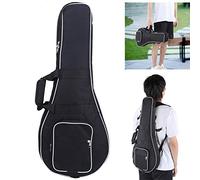 Tissting Mandolin Hard Case, Mandolin Big Bag Portable Handheld Oxford Cloth Dual Zippers with Side Pockets Backpack Straps for Musical Instruments