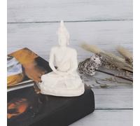 Tissting Meditating Buddha Statue, Handcrafted Sandstone Resin Seated Buddha Sculpture for Home Decor, Garden, Patio or Meditation Space, Indoor Outdoor Decoration with Calming Presence