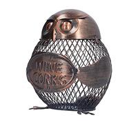 Tissting Metal Wine Cork Holder 5.7x4.7x4.5in Iron Owl Shaped Free Standing Cork Catcher Wine Stopper Collector Container for Home Ornament