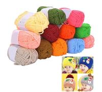 Tissting Milk Cotton Yarn, Soft Warm Baby Wool Knitting Thread 12 Colors, 100% Cotton Materials for Knitting Scarf Shawl Sweater Hat DIY Crochet Crafts