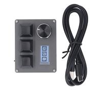 Tissting Mini 3 Key Keypad With Knob Customizable Wired RGB Light 0.96 Inch Color LCD Screen - 3 Keys And Encoder 3 Scenario Modes Acrylic Material For Gaming Programming Macro Keyboard DIY Programm