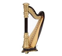 Tissting Miniature Harp Model, Handcrafted Wooden Musical Instrument Replica Home Office Decoration 6.3 Inch Mini Harp for Harp Lovers Music Enthusiasts Art Collectors