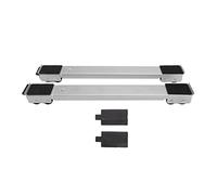 Tissting Moblies Washing Machine Base Extendable 45-70 cm Fridge Stand Moving Rollers, Heavy Duty Appliance Rollers Mobile Roller Bracket with 24 Wheels Brake Load 300KG (Silver)