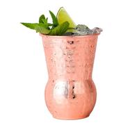 Tissting Moscow Mule Mug, 400ml Stainless Steel Hammered Cup Rose Gold Drinking Cup for Cocktail Gin Beer Wine Whiskey Beverages Party Barware