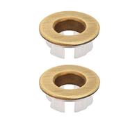 Tissting Overflow Ring Sink Overflow Lid Round Brass Inserted in Hole Replacement Parts for Bathroom Kitchen Sink (2pcs Bronze)