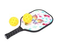 Tissting Pickleball Paddle Carbon Fiber Material with 2 Pickleballs Balls,Pickle-Ball Racque Butterfly Pattern with Storage Bag for Men Women Kids Indoor Outdoor