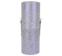 Tissting Portable Cosmetic Brush Holder Cup Container, PU Leather Travel Makeup Brush Organizer Tube for Brushes Nail Brushes Small Items Storage and Carry On (Purple Dragon Claw Pattern Trumpet