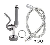 Tissting Pre Rinse Hose Connection Spray Head Commercial Restaurant Kitchen Sprayer 0.7GPM High Pressure Spray Head with 37.4in Hose for Restaurant Industrial Faucets (Gray)