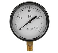 Tissting Pressure Gauge Mechanical 1/4 Inch NPT Thread 0-160 Psi 80mm Metal Lower Mount Pressure Gauge for Air Oil Water