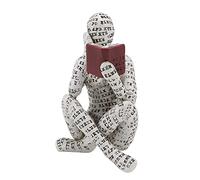 Tissting Pulp Reading Women Figurine Decor Thinker Statue Modern Abstract Art Sculpture Resin Collectible Reading Figurines for Home Decoration Living Room Office Bookshelf Shelf Table(Style 1)