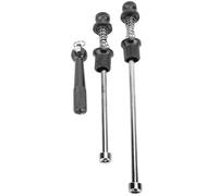 Tissting Quick Release Skewers, Aluminum Alloy Wheel Locking Security Anti Theft Bicycle Skewer with Wrench Function for Road Mountain Bike (Black)