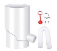 Tissting Rainwater Diverter, 8m Round Downspout Diverter Rainwater Collector Water Collection System Catch Rain Water for Outdoor White