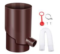 Tissting Rainwater Diverter 8m Round Downspout Water Collection System Brown - 8cm/3.15in Outlet for efficient rainwater harvesting Suitable for Outdoor use in Gardens and Irrigation Systems
