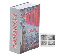 Tissting Real Pages Book Safe with Combination Lock, 7.1 x 4.6 x 2.2 in London Clock Book Hidden Diversion Safe Lock Box Steel Code Lock Storage Box for Cash Jewelry