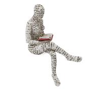 Tissting Resin Abstract Thinker Sculpture, Reading Woman Figurine Lady Reading Pulp Molding Reading Figurines Bookshelf Decorative for Home (E)